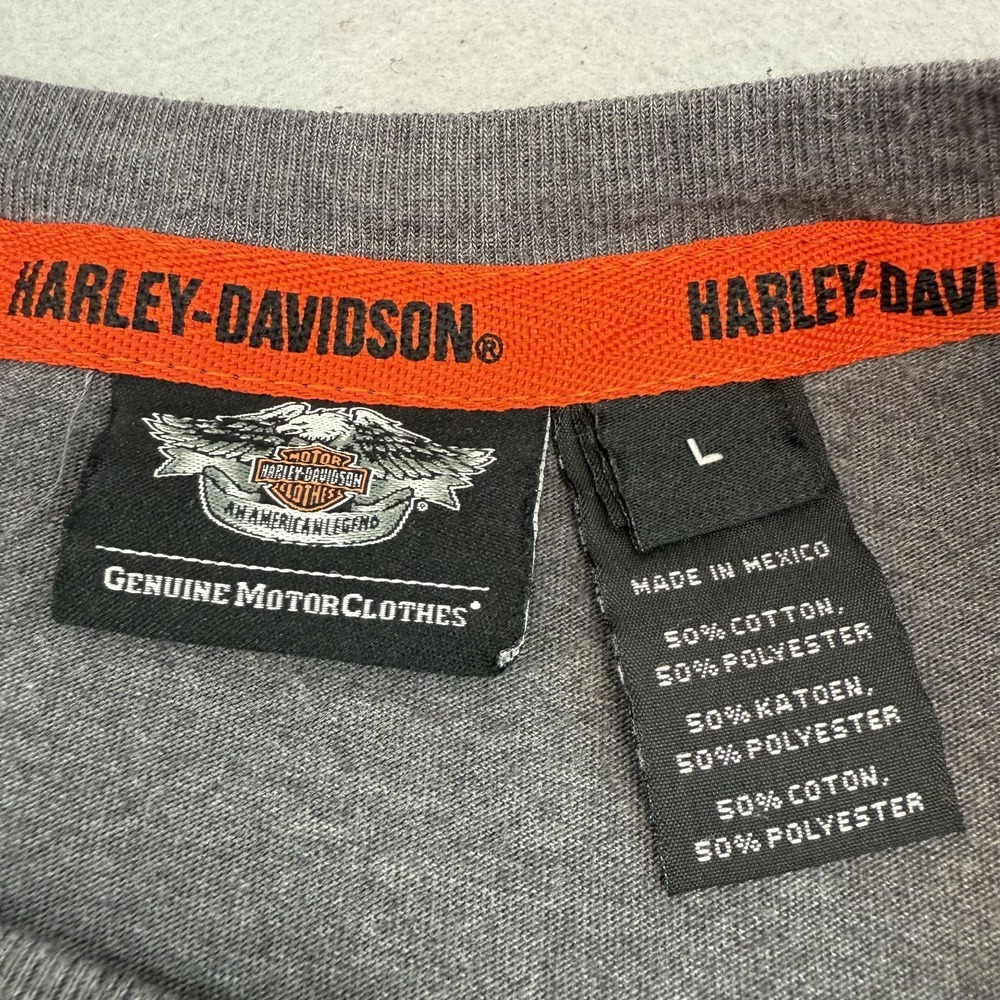 Harley-Davidson Shirt Mens Large Grey Skull Shield Logo 50/50 Tee 99032-17VM - Picture 4 of 10
